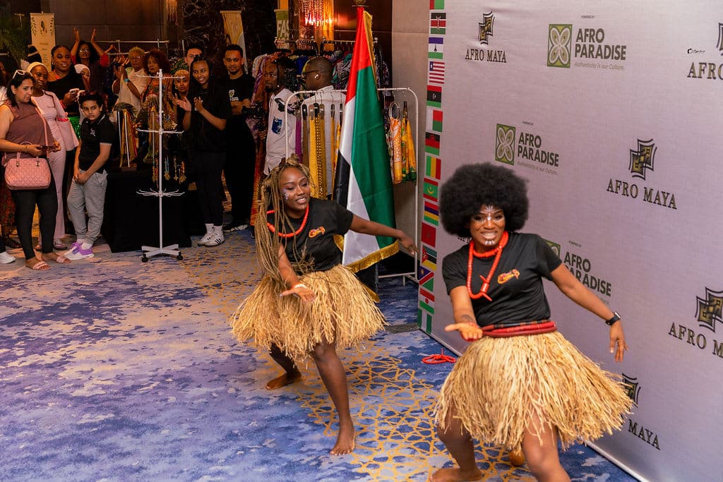 Traditional dancers performing at the exhibition
