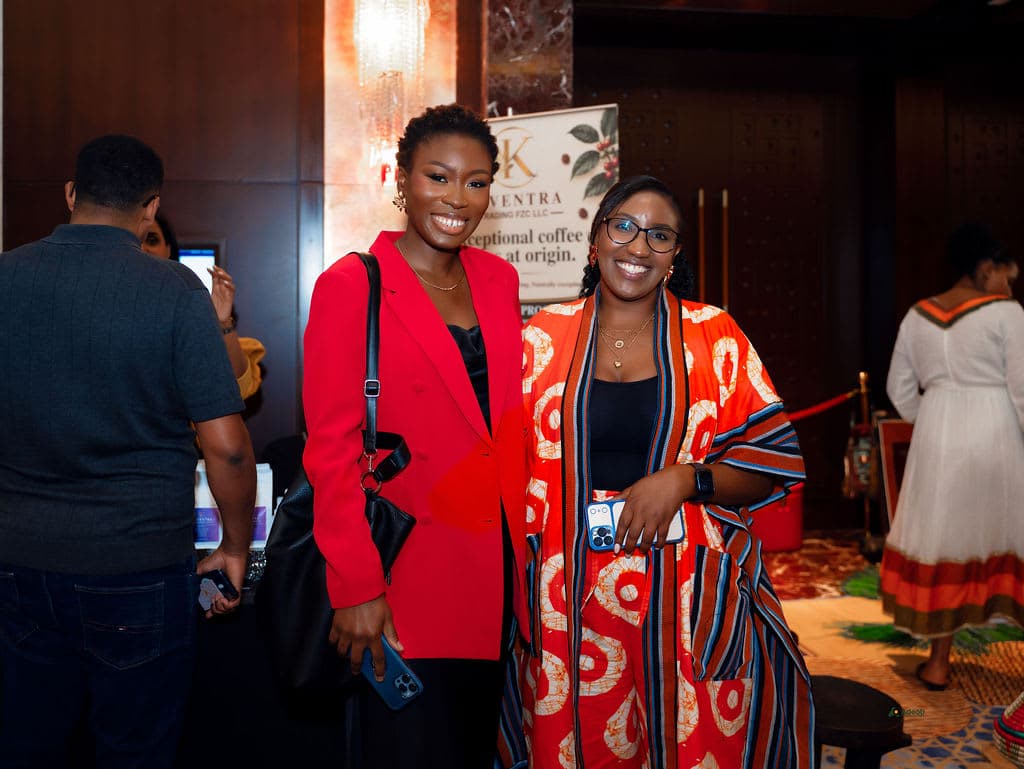Guests connecting at the exhibition