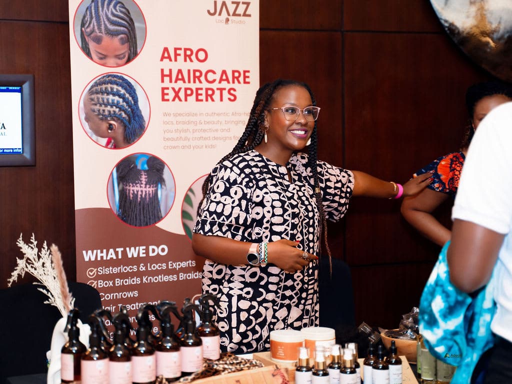 The Jazz Loc Studio afro haircare stand